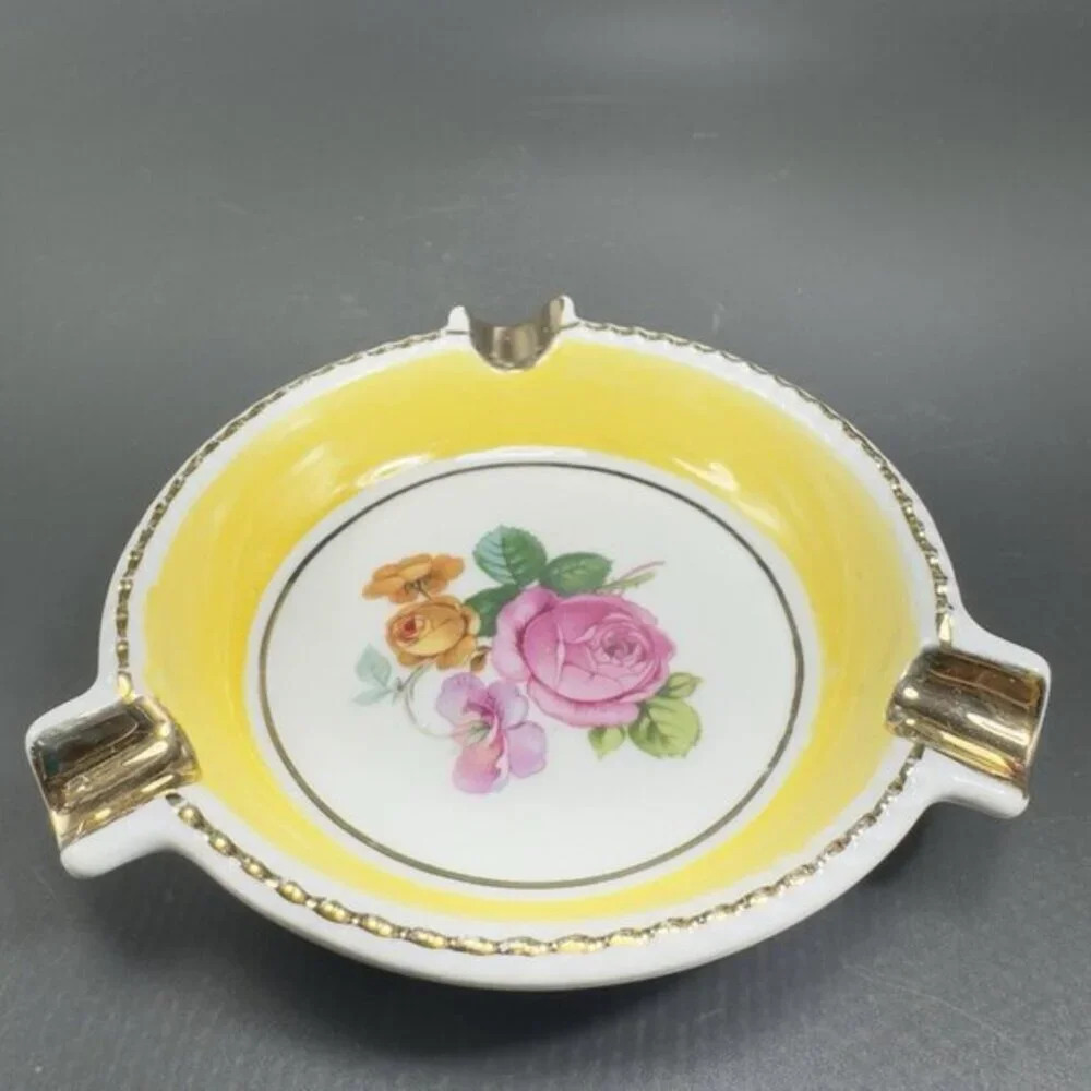 Vintage Schumann Arzberg Germany Dish Ashtray‎ With An Antique Floral Design VTG